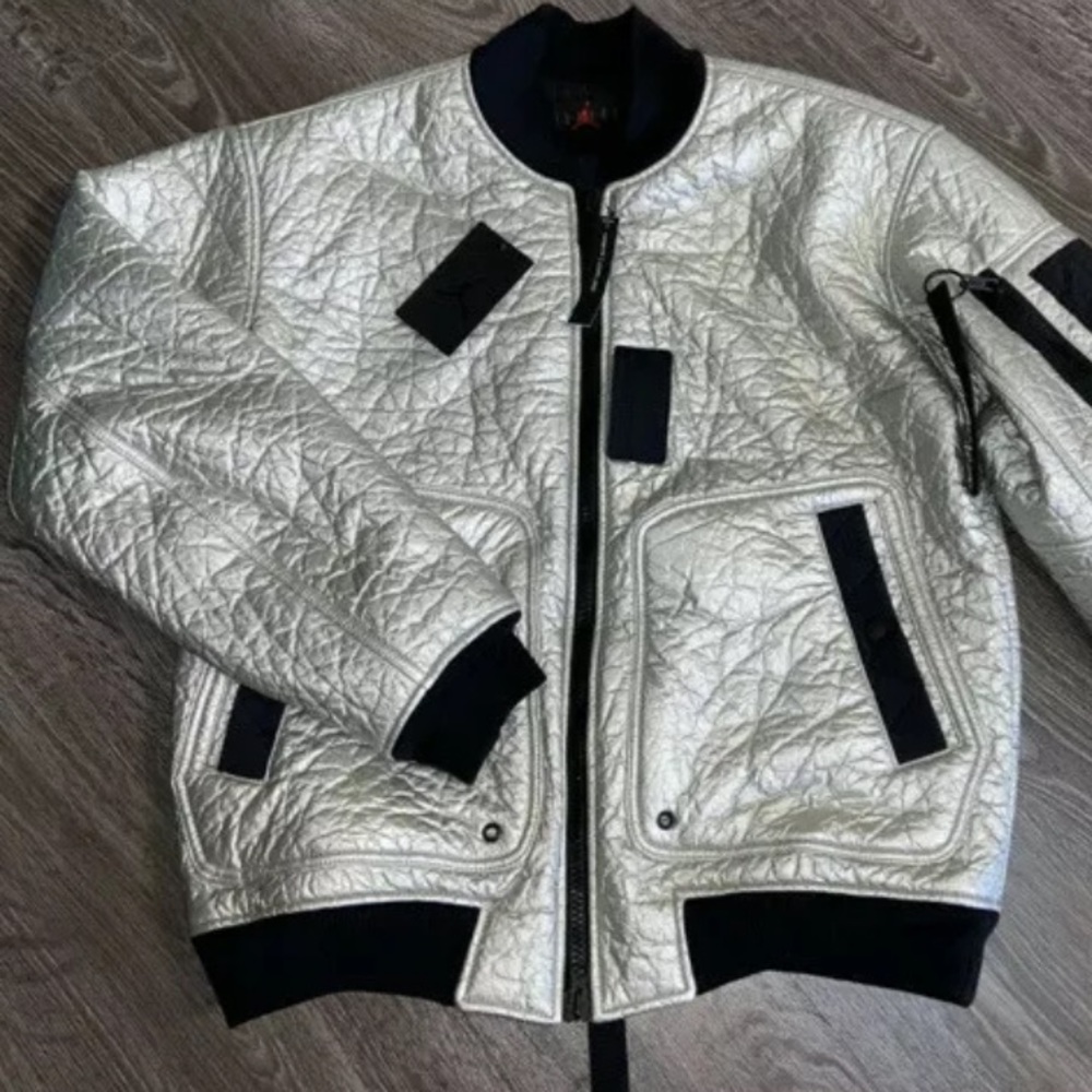 Air Jordan 23 MA-1 Metallic Silver Bomber Jacket